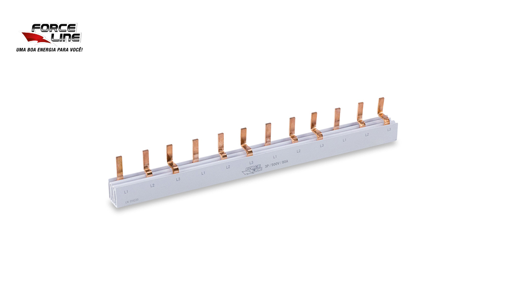 BARRAMENTO FORCELINE TRIFASICO 80A 16POLOS 285MM