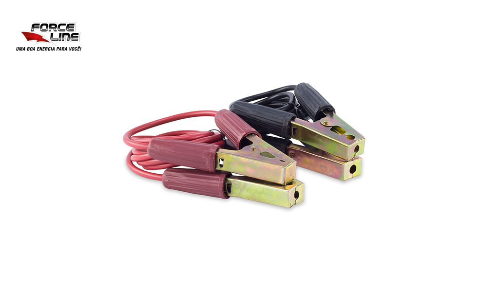 CABO FORCELINE P/RECARGA BATERIA COM GARRA JACARÉ 2,5 METROS.