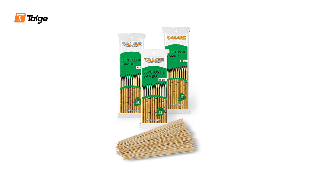 PALITO ESPETO TALGE BAMBU 30CM - PACOTE COM 50 UNIDADES