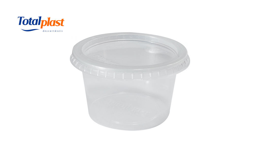 KIT POTE+TAMPA PP TOTALPLAST PLASTICO REDONDO 1000ML CX C/192 UNID.