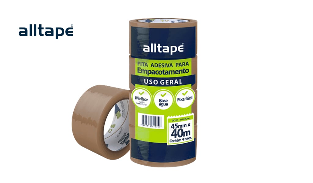 FITA ALLTAPE ADESIVA EMPACOTAR MARROM 45MMX40M