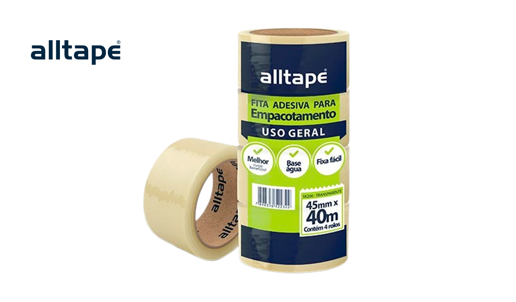 FITA ALLTAPE ADESIVA EMPACOTAR TRANSPARENTE 45MMX40M