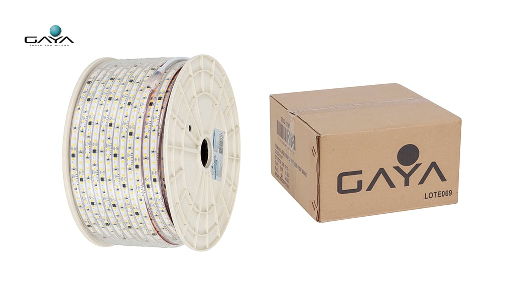 GAYA FITA LED PRATIK SUPER BRILHO (AREA INTERNA) 10W/M 220V IP65 - RL C/100 METROS - 6000K LUZ BRANCA