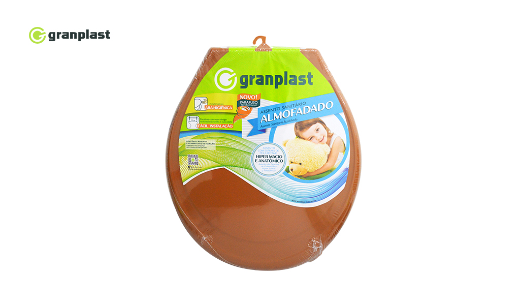ASSENTO GRANPLAST HYGIENIC ALMOFADADO CARAMELO