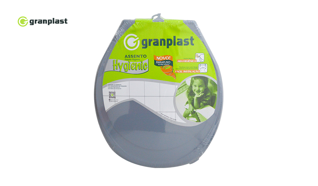 ASSENTO GRANPLAST HYGIENIC ENVOLVENTE CINZA