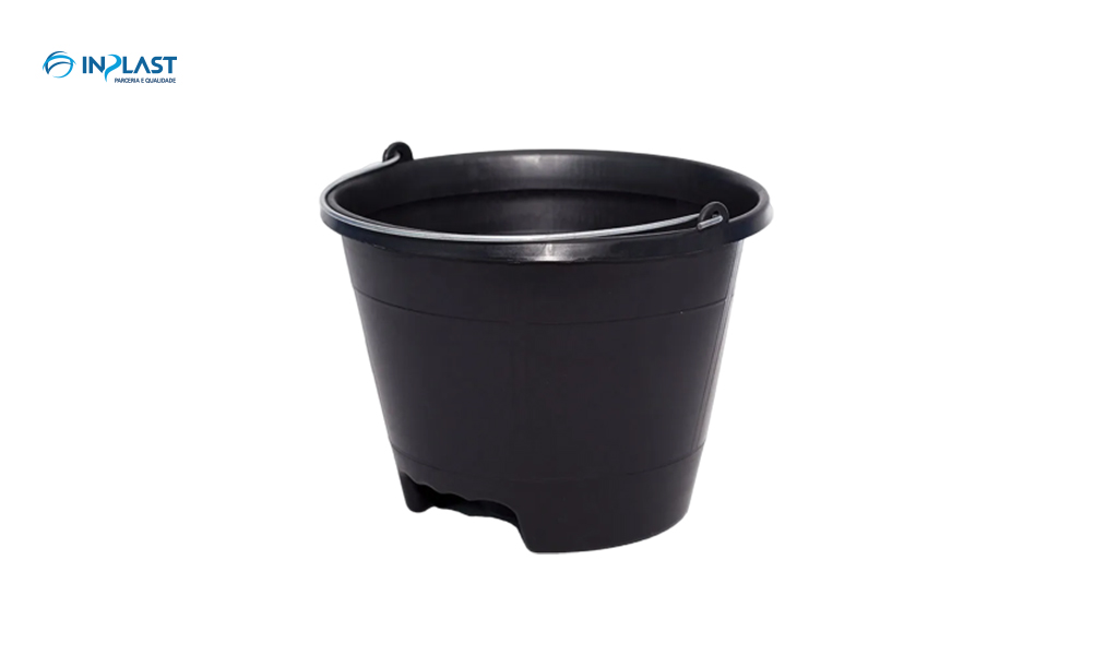 BALDE INPLAST PLASTICO ALCA FERRO 12 LITROS PRETO