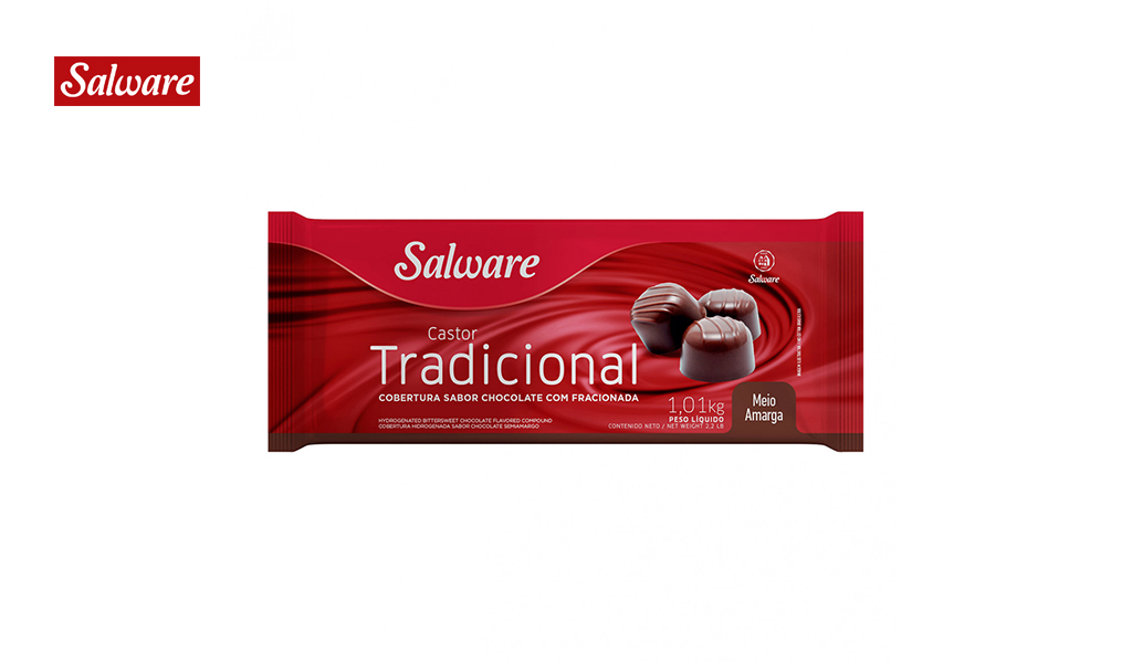 COBERTURA SALWARE TRADICIONAL FRACIONADA BARRA MEIO AMARGO 1,01KG