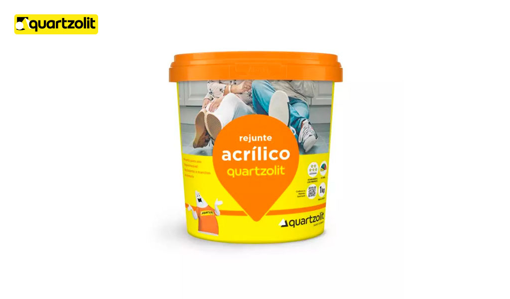 REJUNTE QUARTZOLIT ACRILICO PARA CERAMICA CINZA PLATINA - POTE COM 01KG