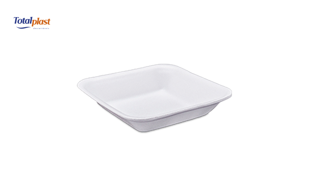 BANDEJA TOTALPLAST EPS 150X150X27MM BRANCA FUNDA C/400 UNIDADES