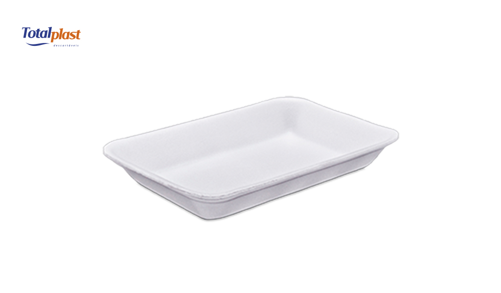 BANDEJA TOTALPLAST EPS 210X140X28MM BRANCA FUNDA C/400 UNIDADES