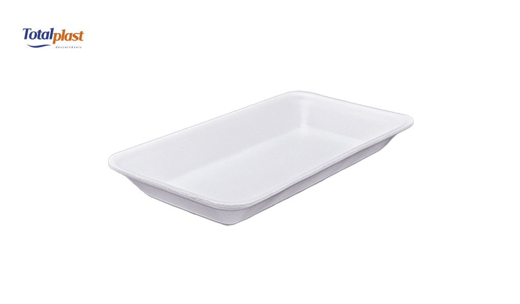 BANDEJA TOTALPLAST EPS 235X180X33MM BRANCA FUNDA C/400 UNIDADES