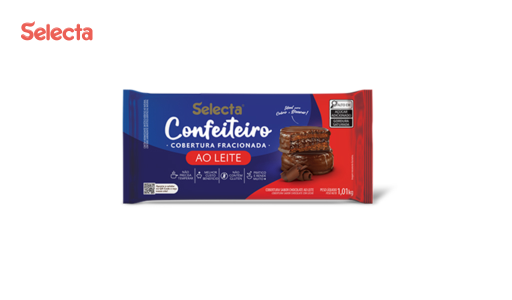 COBERTURA SELECTA CONFEITEIRO CHOCOLATE AO LEITE 1,01KG