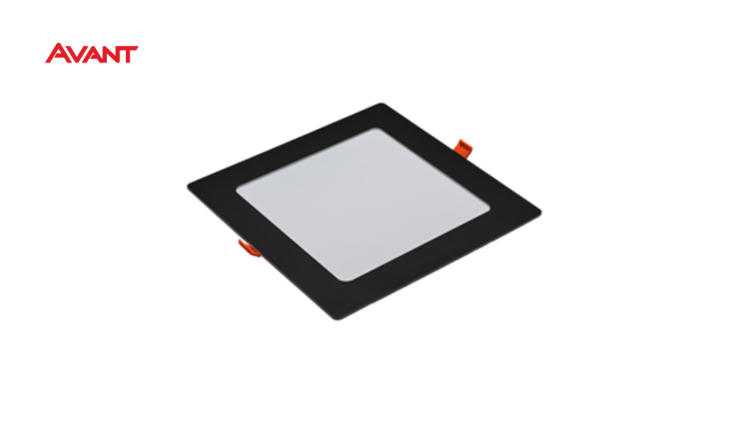 LUMINARIA AVANT LED LINHA POP PLASTICO ABS 24W EMBUTIR QUADRADO PRETO - COR DE LUZ 6500K BRANCA