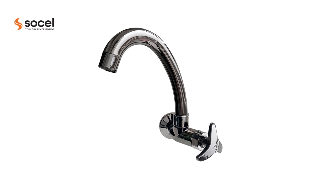 TORNEIRA SOCEL PAREDE ABS BM BAIXA SLIM DALIA ONIX