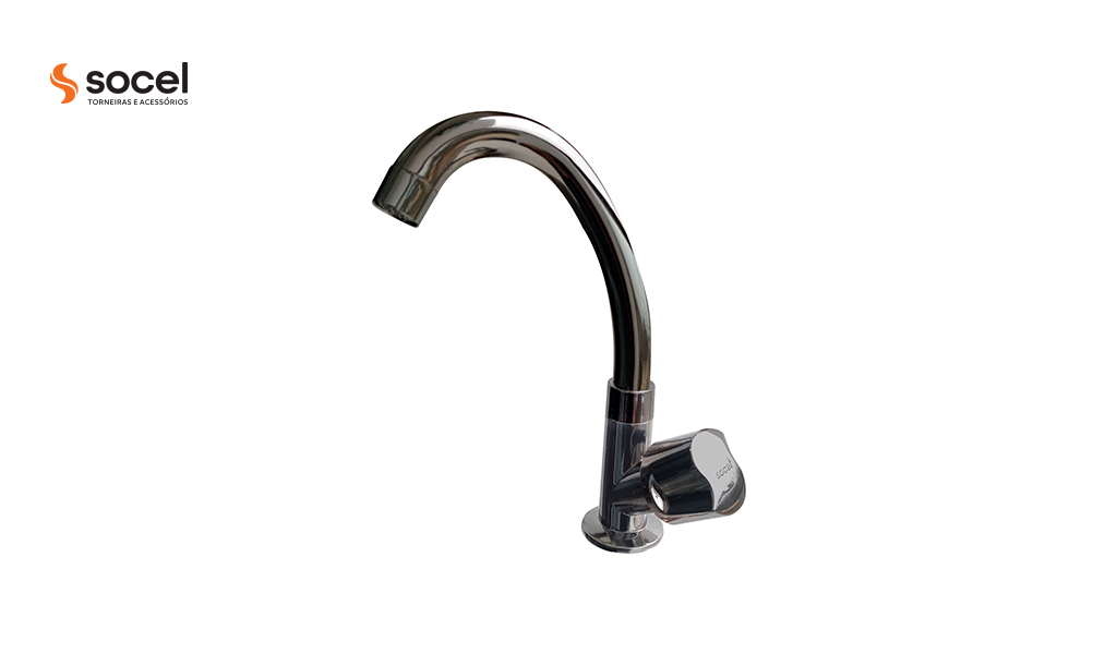TORNEIRA SOCEL LAVATORIO/MESA ABS BM SLIM BAIXA TULIPA ONIX