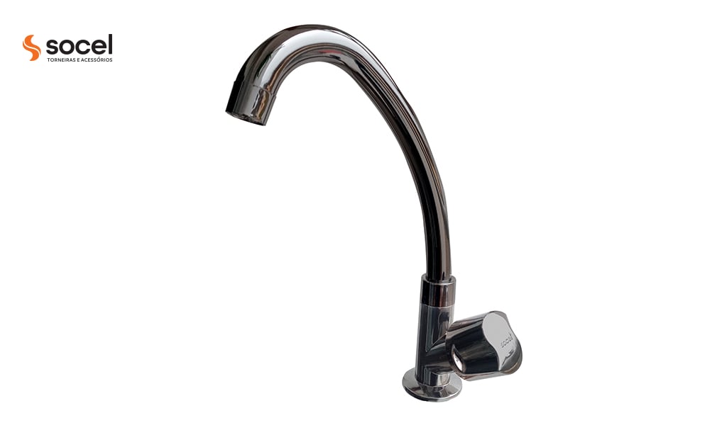 TORNEIRA SOCEL COZINHA/MESA ABS BM ALTA TULIPA ONIX