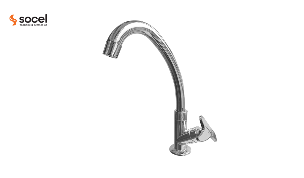 TORNEIRA SOCEL COZINHA/MESA ABS BM ALTA DALIA CROMADA