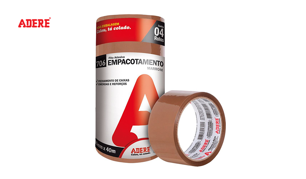 FITA ADERE EMPACOTAMENTO 706/U 45MMX40M MARROM