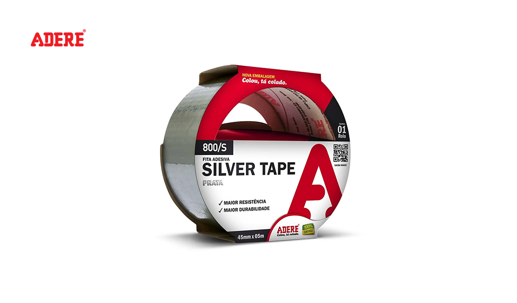 FITA ADERE SILVER TAPE 800/S 45MMX25M PRATA