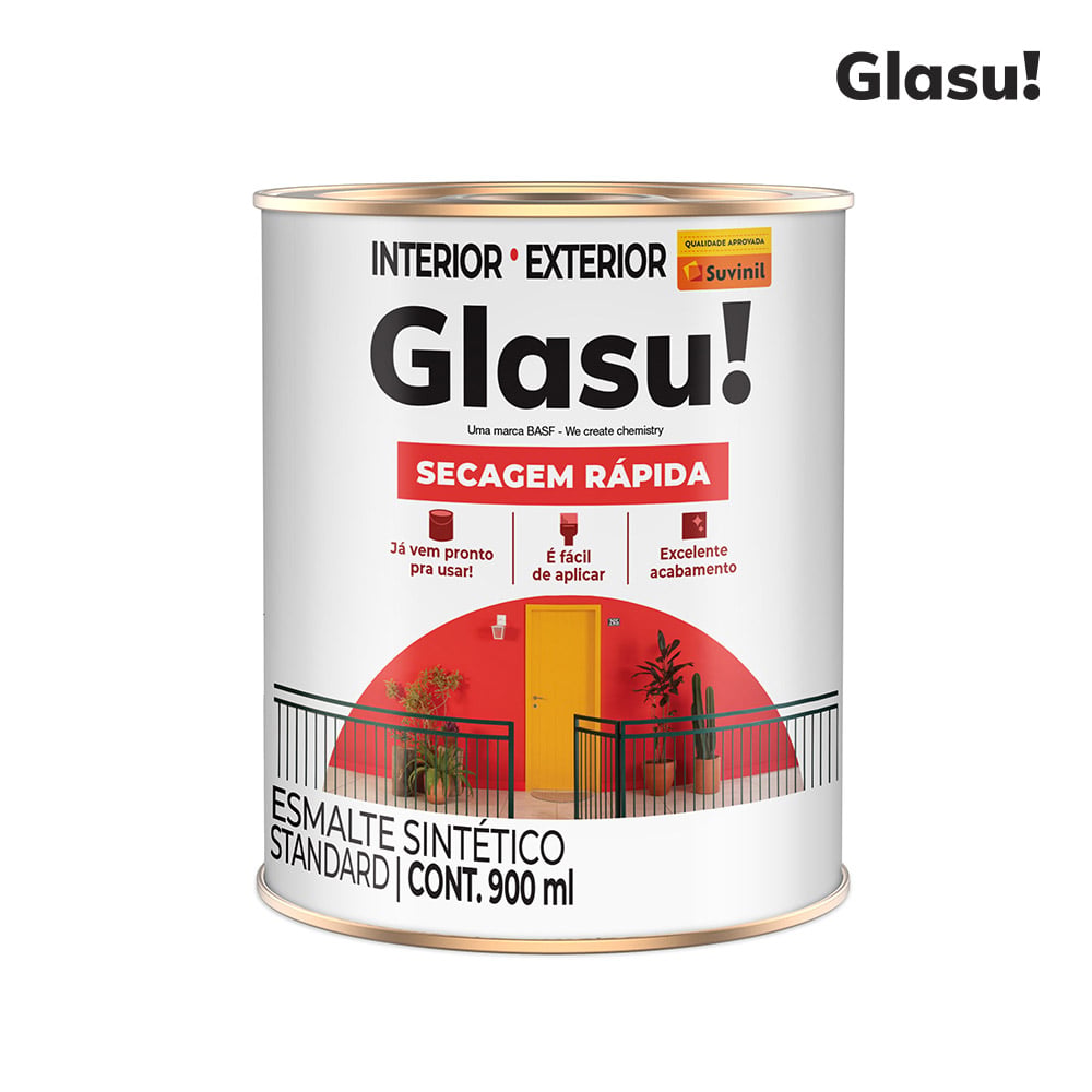 ESMALTE GLASU SINTETICO SEC RAP FOSCO 900ML PRETO
