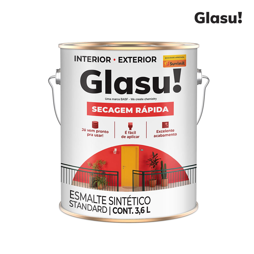 ESMALTE GLASU SINTETICO SEC RAP FOSCO 3,6L BRANCO