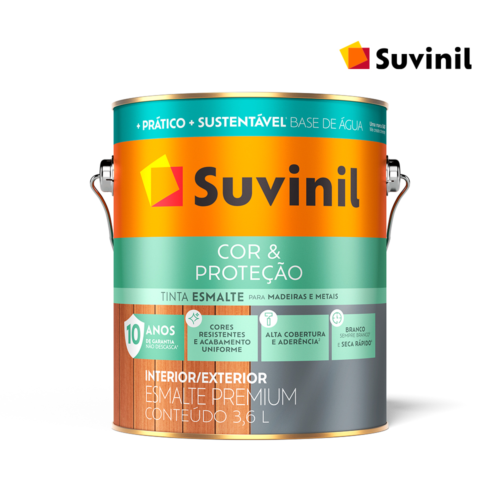 ESMALTE COR E PROTECAO BASE AGUA BRILHANTE 3,6L VERDE FOLHA