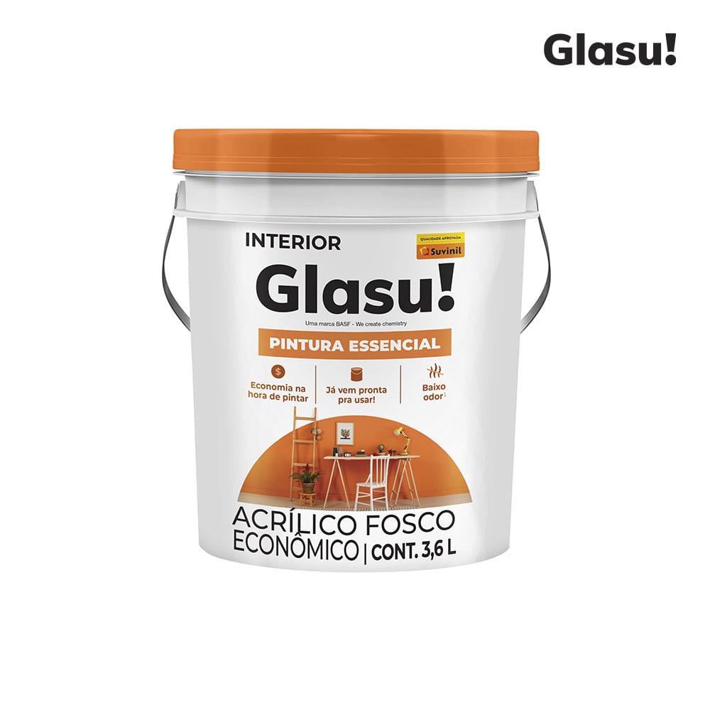 ACRIL GLASU P.ESSENCIAL FOSCO 3,6L PALHA (GALÃO PLASTICO)