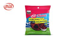 CONFEITO MICANGA MIX TORCIDAS PRETA E VERMELHA - PACOTE C/100G