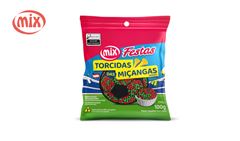 CONFEITO MICANGA MIX TORCIDAS VERDE E VERMELHA - PACOTE C/100G