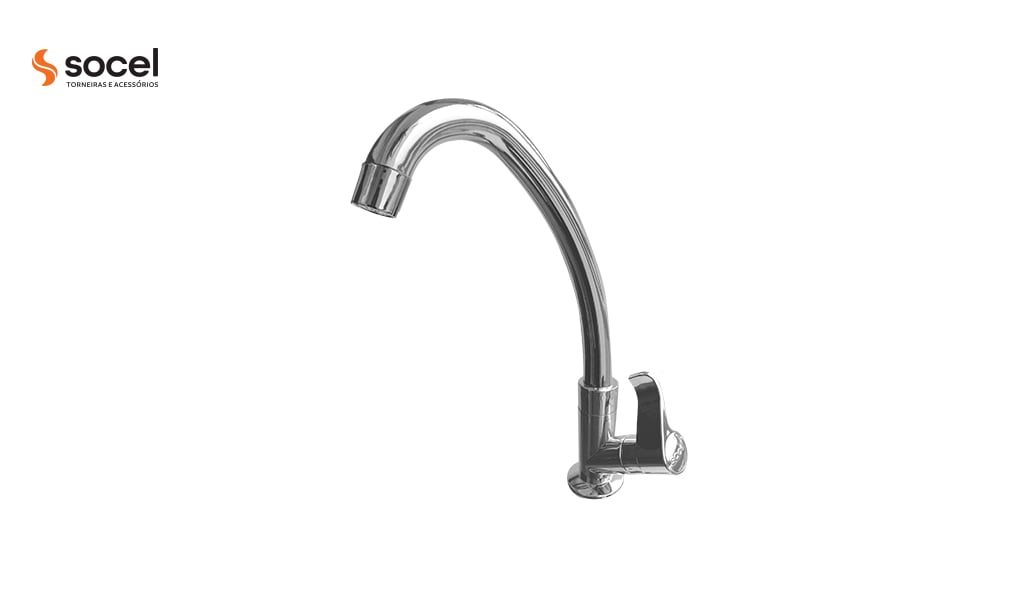 TORNEIRA SOCEL COZINHA/MESA ABS BM ALTA ORQUIDEA CROMADA