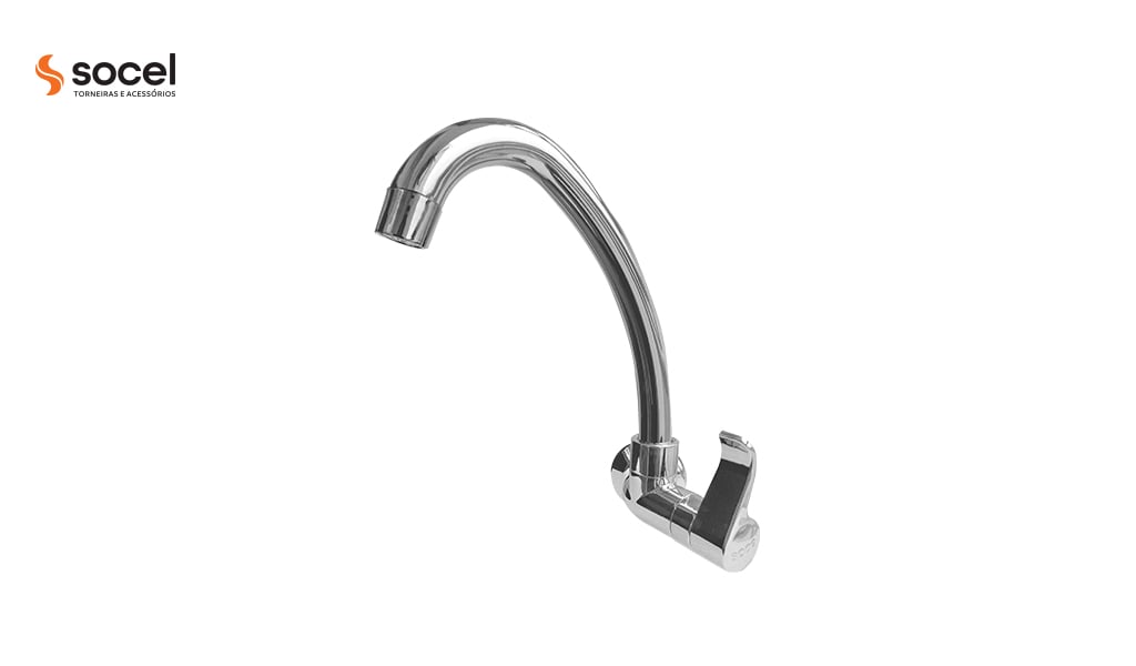 TORNEIRA SOCEL COZINHA/PAREDE ABS BM ALTA ORQUIDEA CROMADA