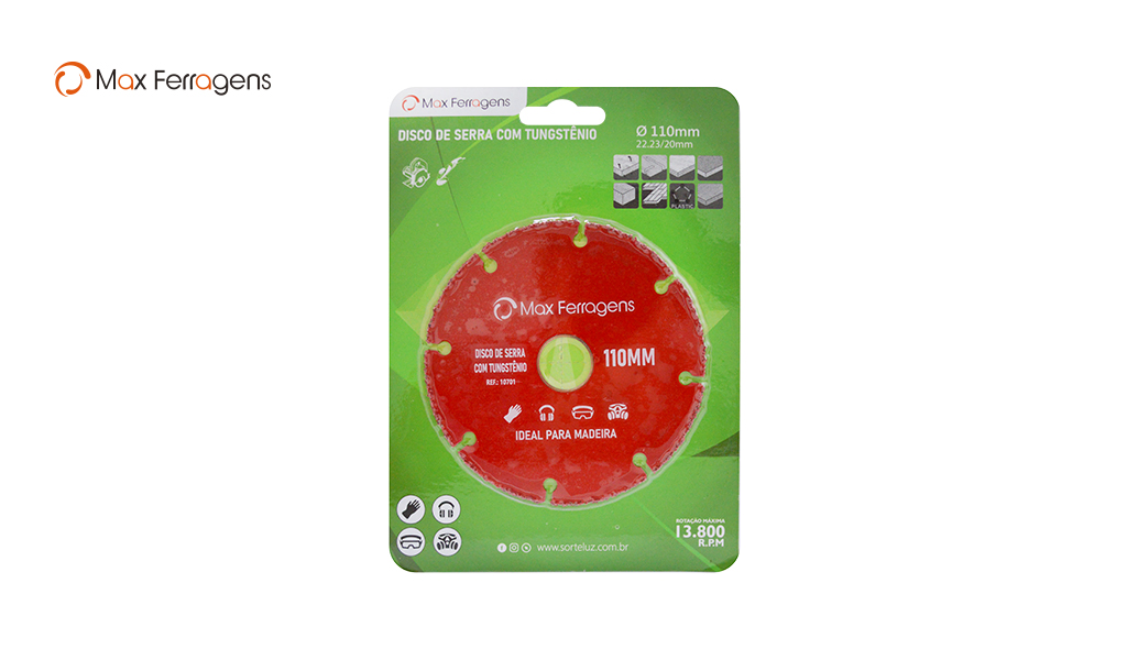 DISCO MAX DE TUNGSTENIO P/MADEIRA 20X1X110MM