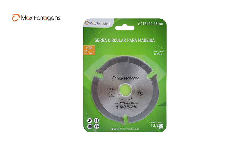 SERRA MAX CIRCULAR P/ MADEIRA 115MM 3 DENTES