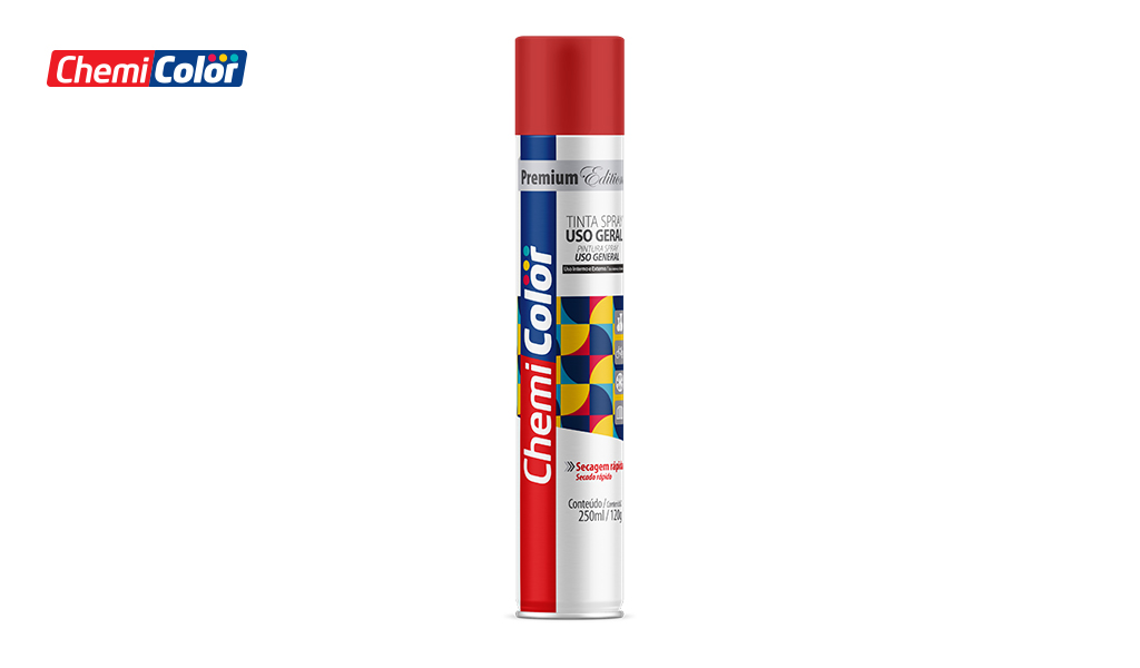 SPRAY CHEMICOLOR USO GERAL 250ML - VERMELHO