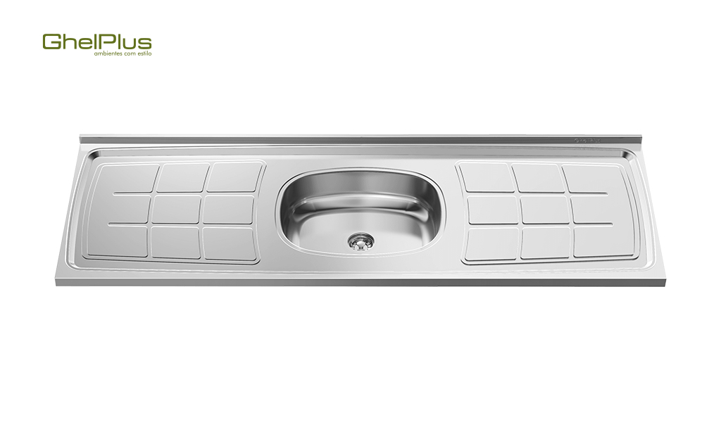 PIA GHELPLUS BALI ACO INOX COM ESCORREDOR SEM VALVULA 1,40MX0,53M