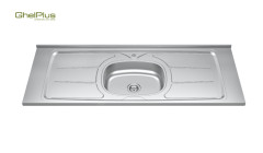 PIA PLUS30 ACO INOX COM ESCORREDOR SEM VALVULA 1,40MX0,53M COM FURO PARA TORNEIRA