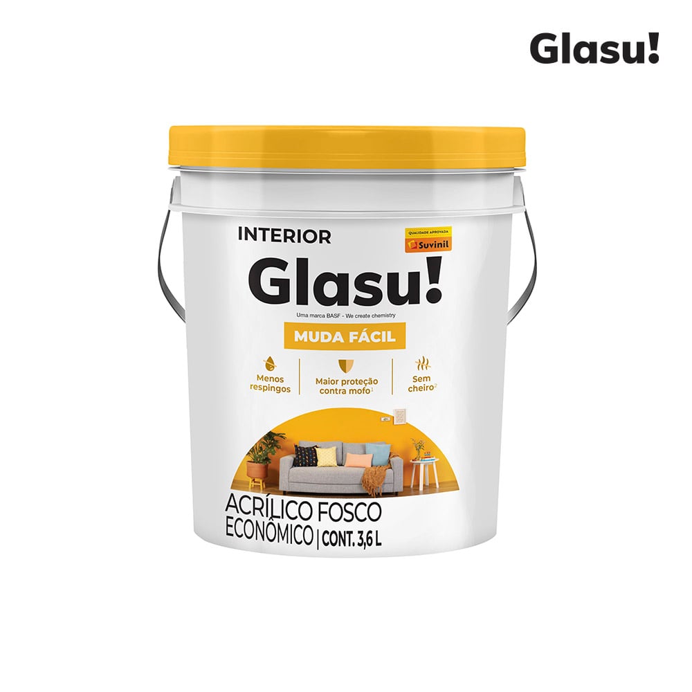 ACRIL GLASU MUDA FAC FO 3,6L PALHA (GALAO PLASTICO)