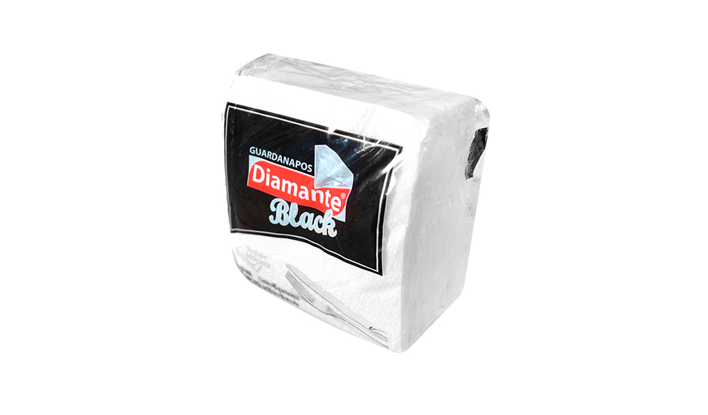 GUARDANAPO DIAMANTE BLACK 20X18CM - COM 40 FOLHAS - FARDO COM 48 PACOTES