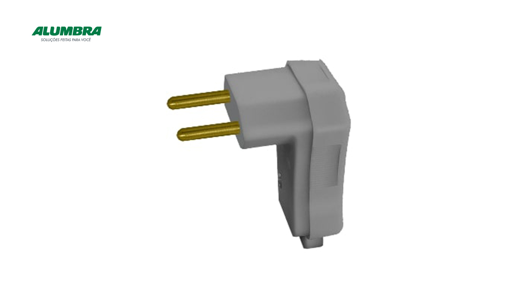 PLUG ALUMBRA MACHO GIGANTE 2P 10A PRETO