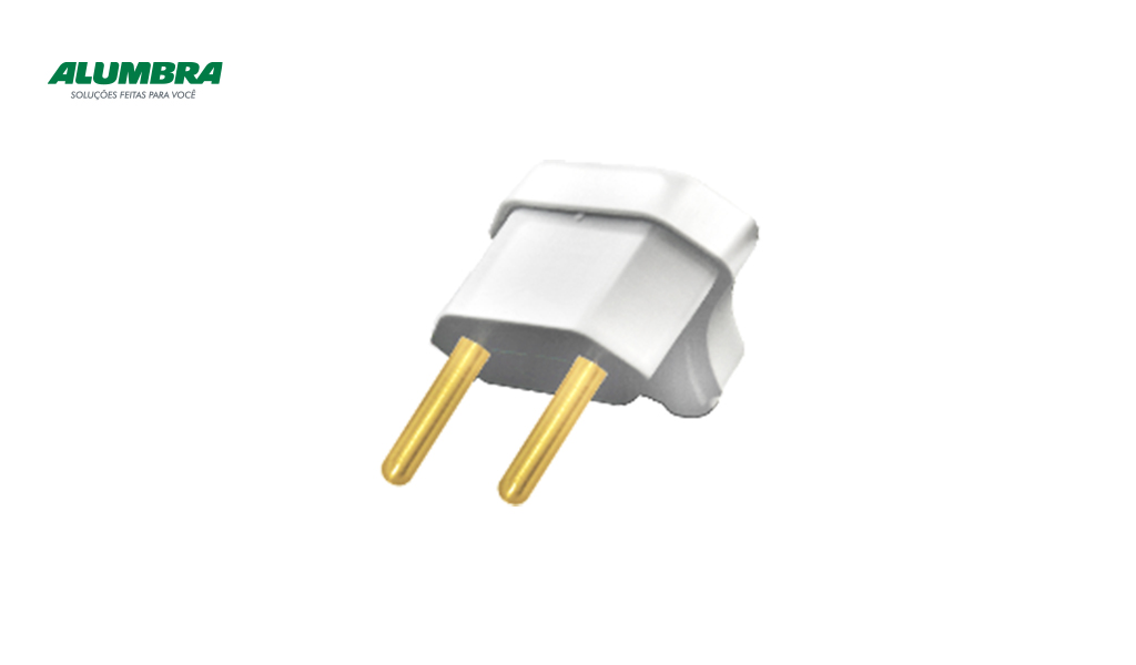 PLUG ALUMBRA MACHO TRIANGULAR 2P 10A BRANCO