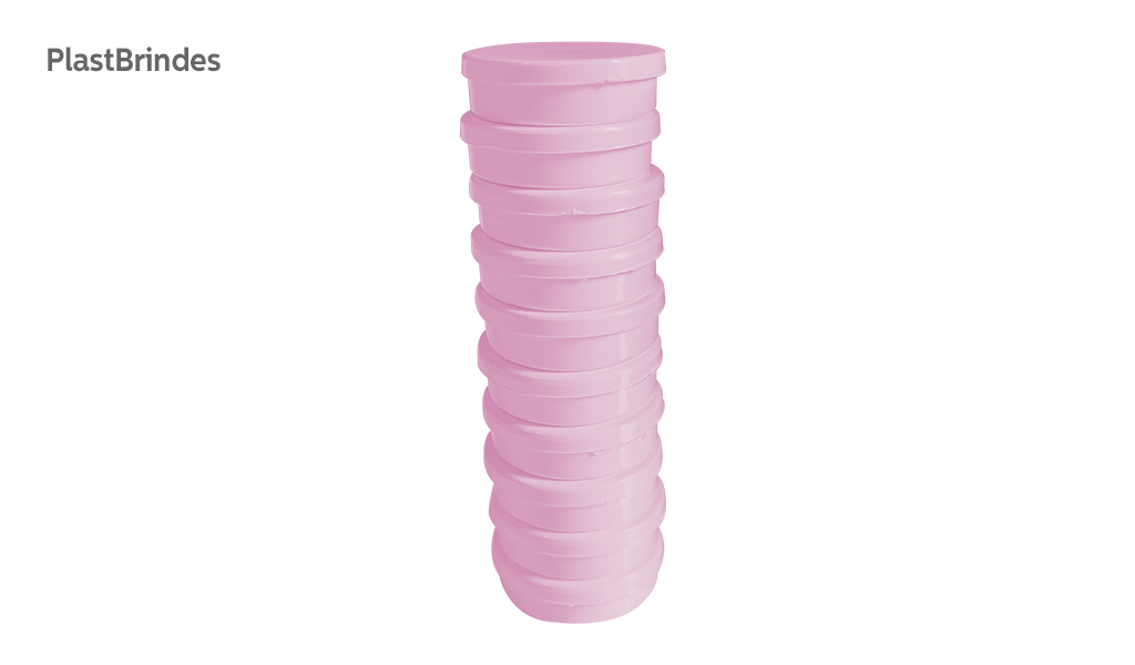 LATINHA APM BRINDES ACRILICA ROSA BEBE - COM 10 UNIDADES