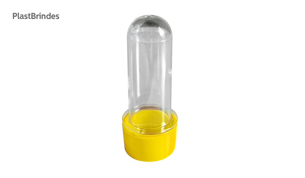 TUBETE PLASTICOS & BRINDES ACRILICA 8CM AMARELO - COM 10 UNIDADES