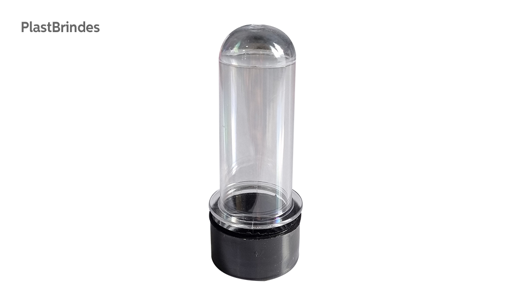 TUBETE PLASTICOS & BRINDES ACRILICA 8CM PRETO - COM 10 UNIDADES