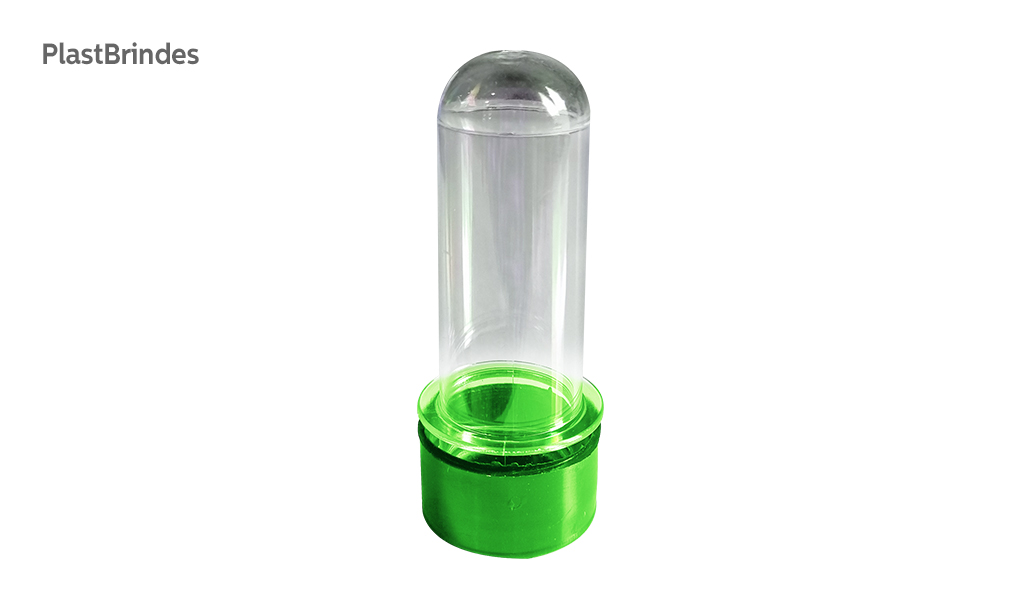 TUBETE PLASTICOS & BRINDES ACRILICA 8CM VERDE CLARO - COM 10 UNIDADES