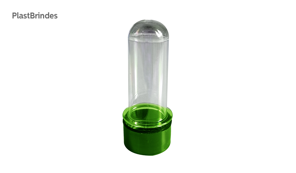 TUBETE PLASTICOS & BRINDES ACRILICA 8CM VERDE ESCURO - COM 10 UNIDADES