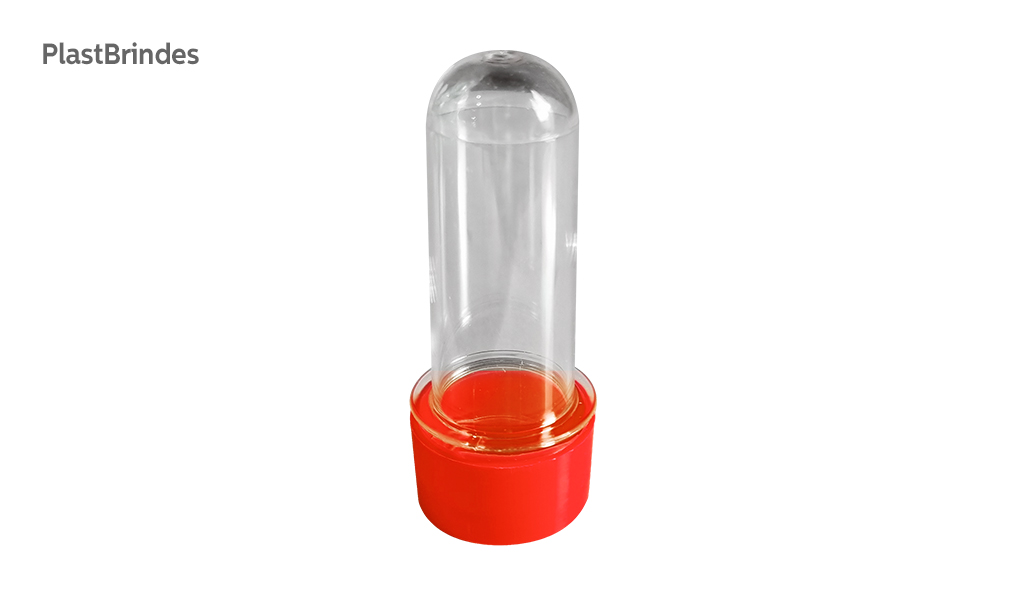 TUBETE PLASTICOS & BRINDES ACRILICA 8CM VERMELHO - COM 10 UNIDADES