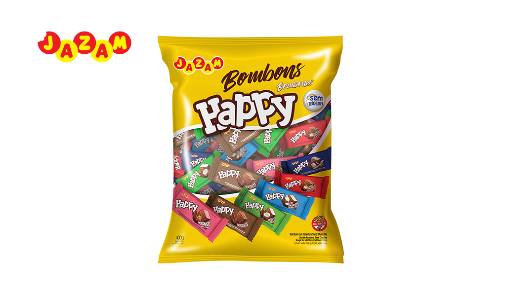 BOMBOM JAZAM SORTIDO PACOTE - COM 400 GRAMAS.