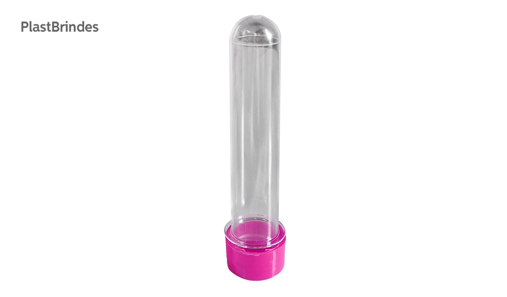 TUBETE APM BRINDES ACRILICA 13CM PINK - COM 10 UNIDADES