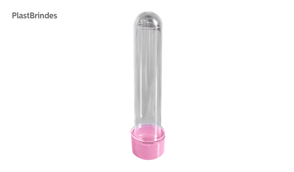 TUBETE APM BRINDES ACRILICA 13CM ROSA BEBE - COM 10 UNIDADES
