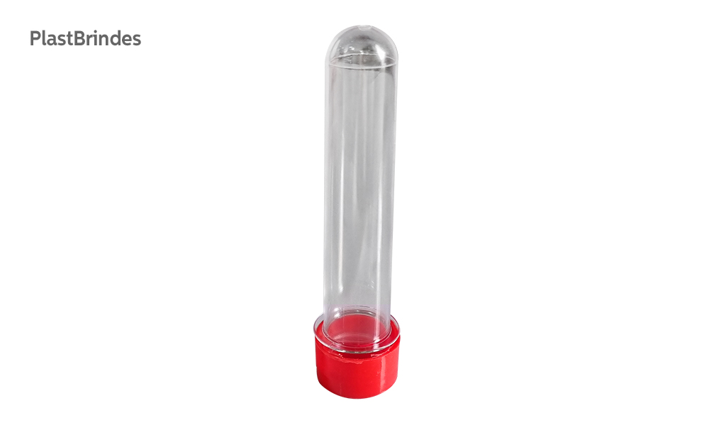 TUBETE APM BRINDES ACRILICA 13CM VERMELHO - COM 10 UNIDADES